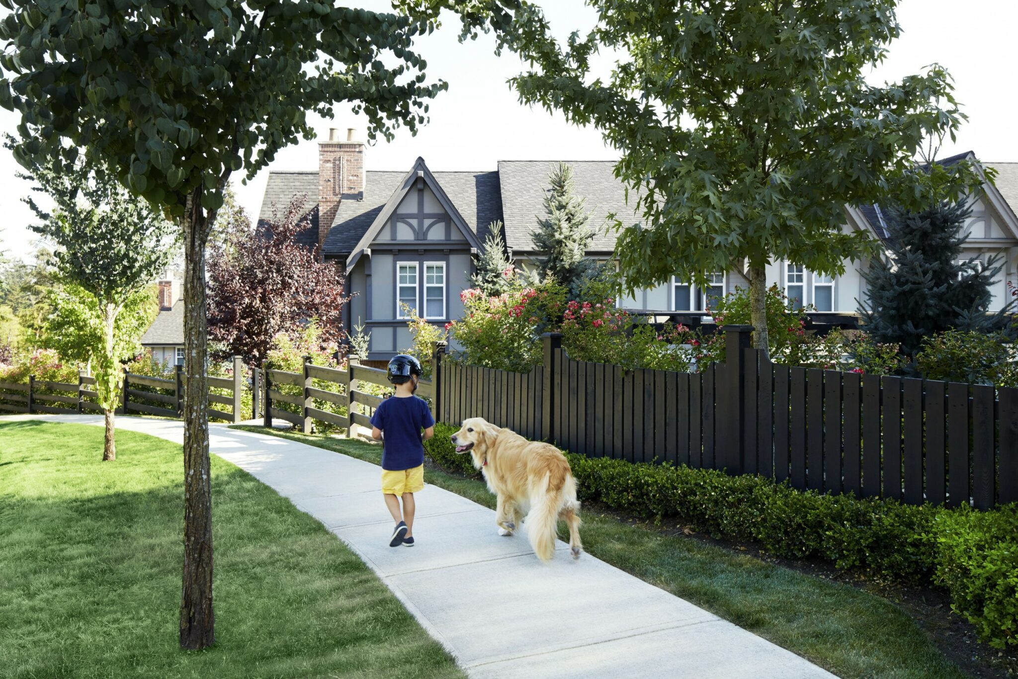 Exterior Sidewalk Townhomes in Coquitlam